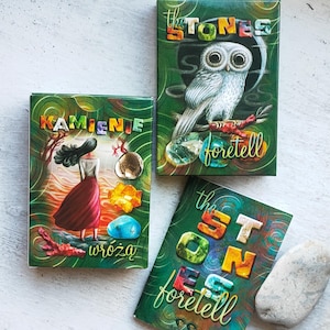 The Stones Foretell - 44 oracle cards with describes stones and minerals. Unique Gift -  Original Author's Illustrations - Indie Deck
