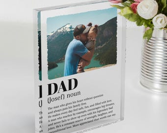 Personalisierte Papa Definition Acryl Foto Plakette: Vatertagsgeschenk