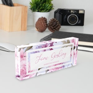 Personalized Quote Acrylic Desk Name Plate, Custom Quote Sign, Personalizable Quote Sign, Motivational Quotes, Mindfulness Gift
