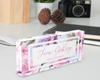 Personalized Quote Acrylic Desk Name Plate, Custom Quote Sign, Personalizable Quote Sign, Motivational Quotes, Mindfulness Gift