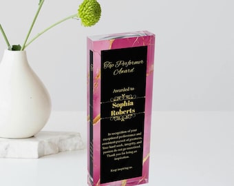 Personalized Acrylic Corporate Award: Custom Engraved Plaque