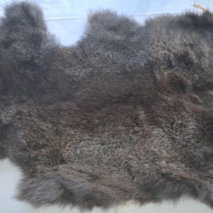 Charcoal Grey Soft Rabbit Fur Hide – Approx. 18&quot;x11&quot; – Tanned Fur for Crafts, Costumes, Décor, & DIY