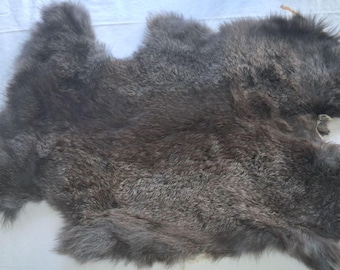 Charcoal Grey Soft Rabbit Fur Hide – Approx. 18"x11" – Tanned Fur for Crafts, Costumes, Décor, & DIY