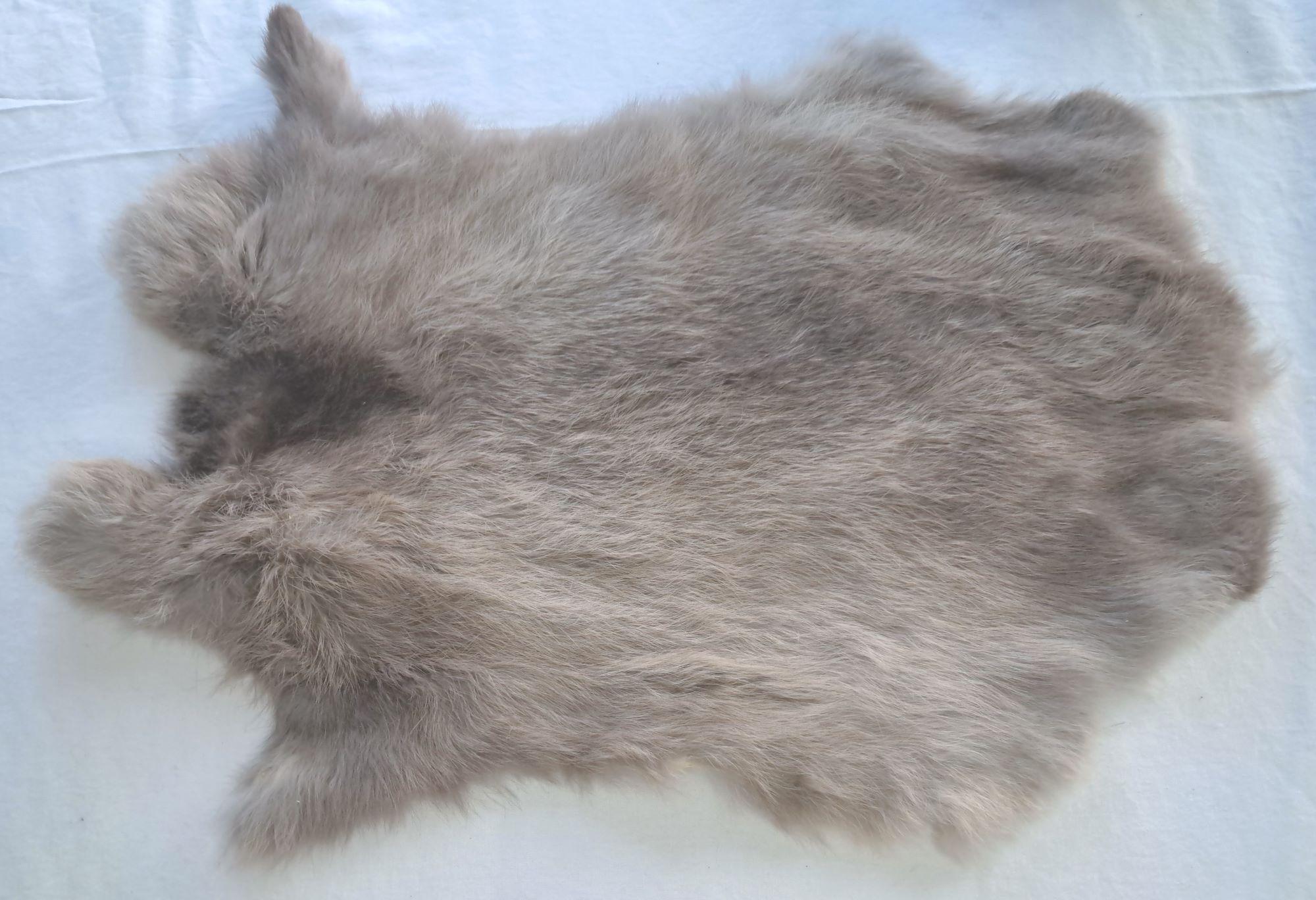 Charcoal Grey Soft Rabbit Fur Hide – Approx. 18
