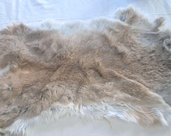 Natural Soft Rabbit Fur Hide – Approx. 18"x11" – Tanned Fur for Crafts, Costumes, Décor, & DIY