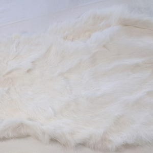 White Soft Rabbit Fur Hide – Approx. 18&quot;x11&quot; – Tanned Fur for Crafts, Costumes, Décor, & DIY