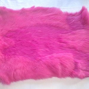 Hot Pink Soft Rabbit Fur Hide – Approx. 18&quot;x11&quot; – Tanned Fur for Crafts, Costumes, Décor, & DIY