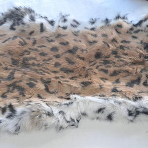 Bobcat print Soft Rabbit Fur Hide – Approx. 18&quot;x11&quot; – Tanned Fur for Crafts, Costumes, Décor, & DIY