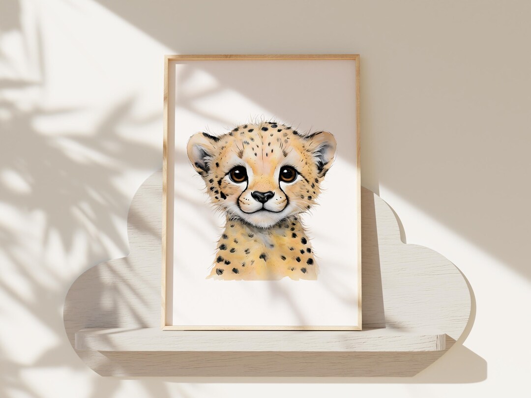 Cheetah Nursery Wall Art Print | Safari Animal Cheetah | Nursery Child ...