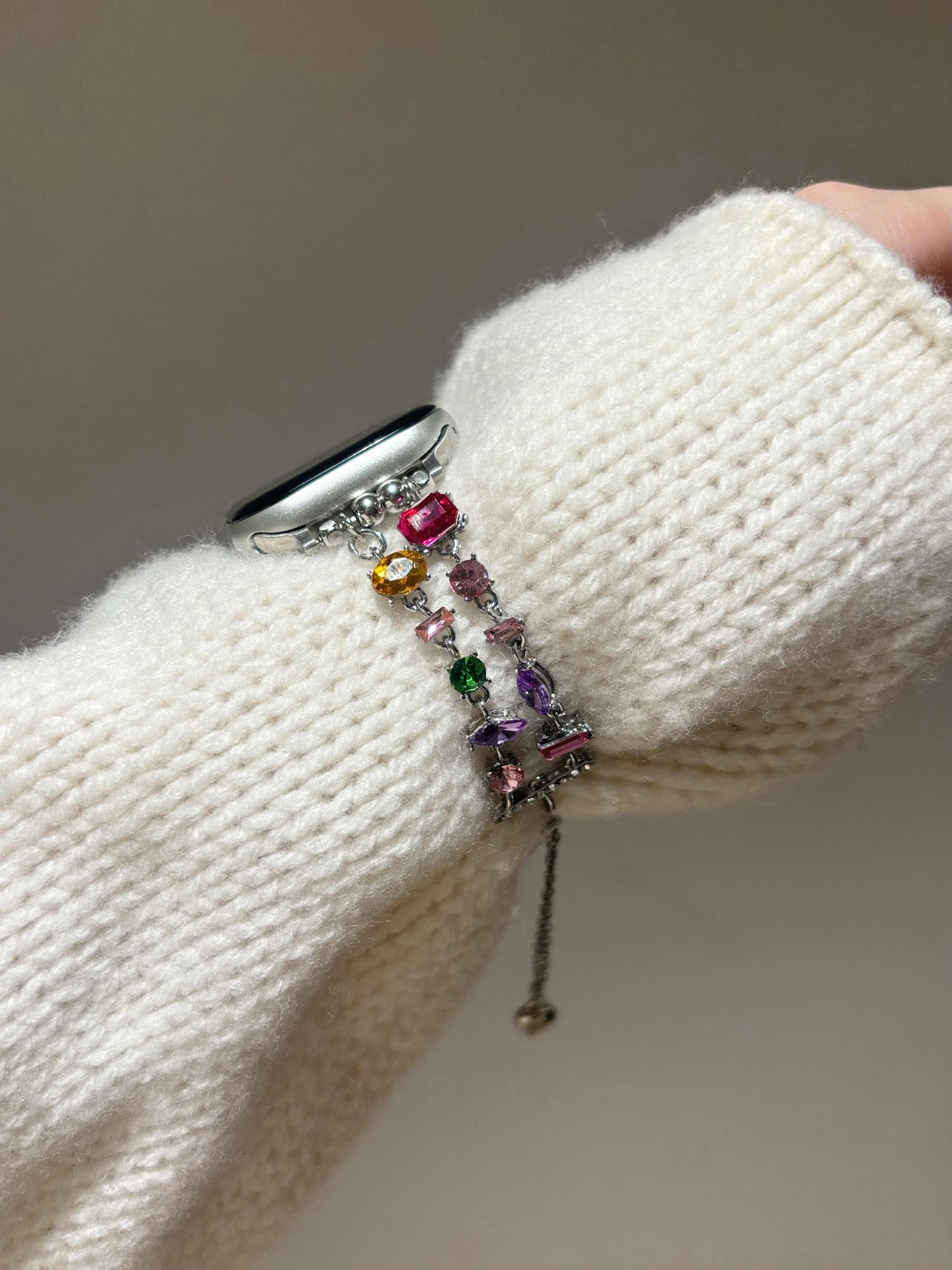 Colorful Crystal Y2K Watch Band for Women | Rainbow 