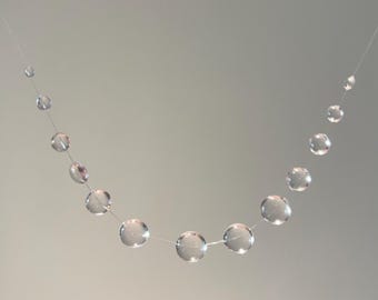 Handmade Invisible Floating Bubble Necklace, Adjustable Resin Dew Drop Choker, Minimalist Gift for Her, Y2K Style Accessory