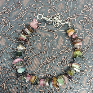 Raw Stone Tourmaline Bracelet: Elegant Healing Crystal Jewelry