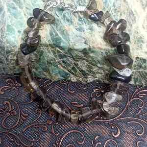 Raw Smoky Quartz Bracelet: Crystal Energy Stone