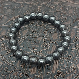 Handmade Hematite Bracelet, Natural Stone Jewelry for Grounding, Confidence and Strength