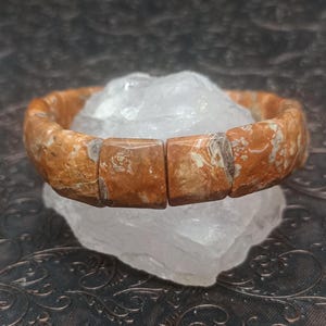 Healing Jasper Crystal Bracelet, Handcrafted Earthy Accessories, Jasper Stretch Gemstone Bracelet, Earthy Boho Jewelry, Healing Jewelry