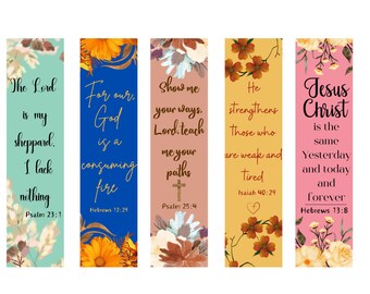 Christian Bookmarks Png PDF Bundle, Printable floral bookmark, Religious Bookmarks Png, Faith Bible Verse Png, Inspirational Bookmarks