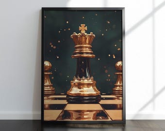 König Schachenkönig Kunstdruck: Luxus Büro Dekor (Digitaler Download