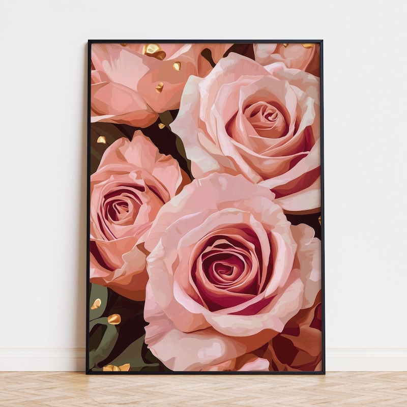 Abstract Art Pink and Black - Etsy