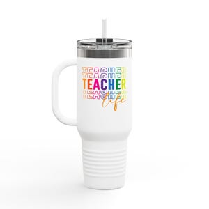 Teacher Gift 40oz Insulated Travel Mug – Custom Name Stainless Steel Tumbler – Back to School Appreciation Gift