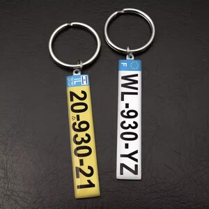 Benutzerdefinierte Auto Nummernschild Schlüsselbund Schlüsselring personalisierte Geschenk