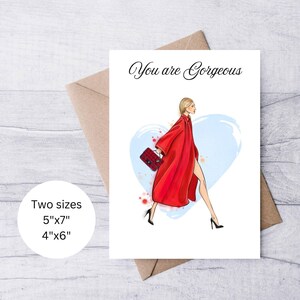 Wunderschöne Geburtstagskarte für Mädchen, druckbare Grußkarte, zwei Größen, schickes Kartengeschenk für ihre Freundin Frau Schwester Mutter Bestie, Aufmerksamkeitskarte