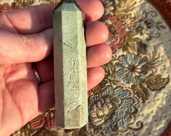 Green Agate Tower | Sage & Forest Green Rough Polished Point | 89mm