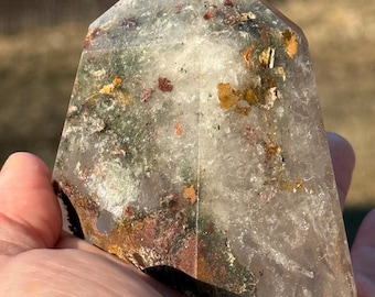 Garden Quartz Freeform Point | Lodolite Included Quartz 77mm