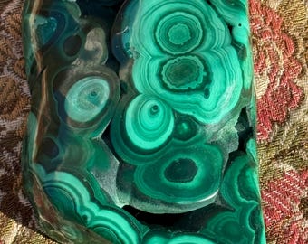 Malachite Freeform with Natural Window | Polished & Raw Formation | Collector's Display Stone