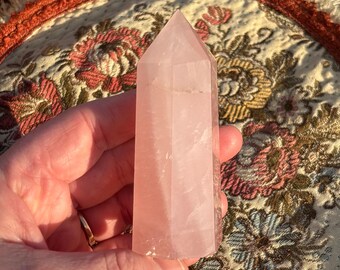 Rose Quartz Tower | Luminous Blush Pink Quartz Point | 86mm