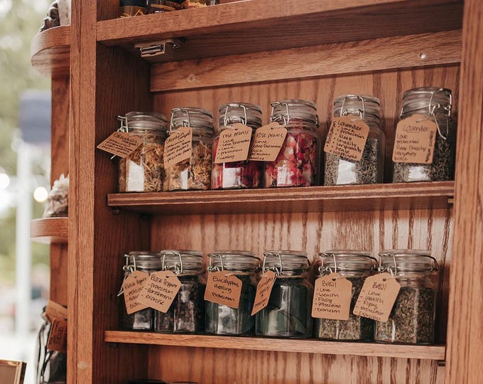 Glass Apothecary Jar | Witchy Herbs | Curated Ritual Botanicals | Metaphysical Herbs