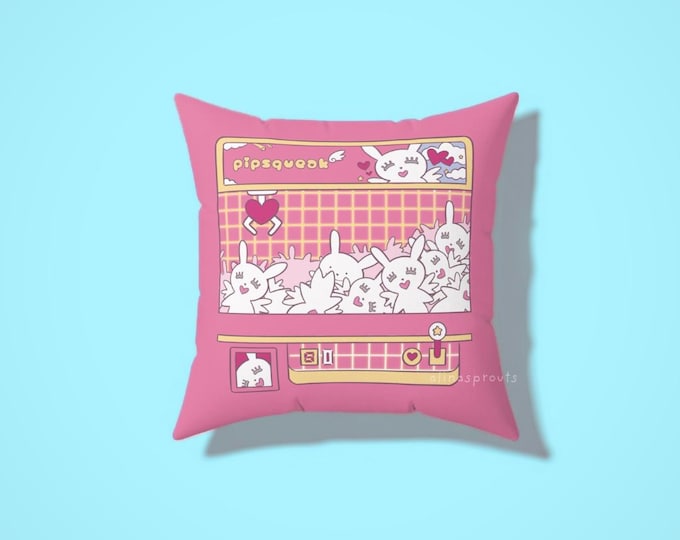 Pipsqueak Bunny Claw Machine - Square Pillow