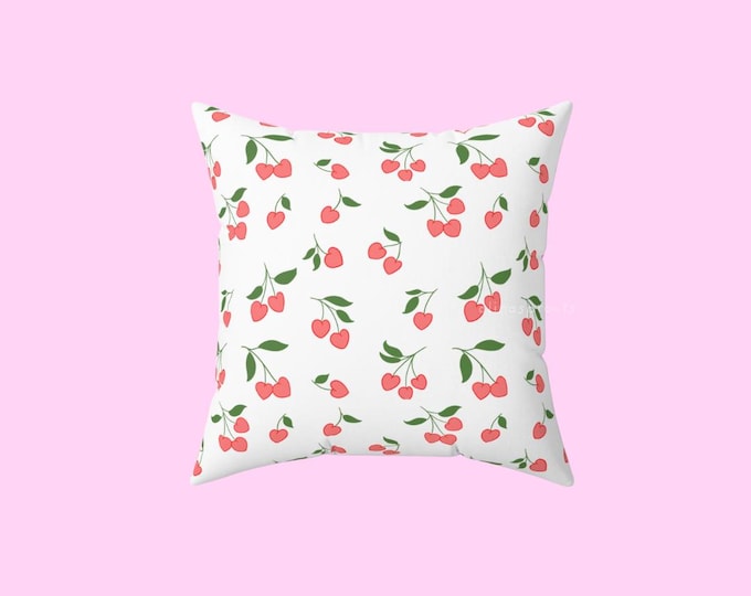 Cherry Pattern Square Pillow | Home Decor