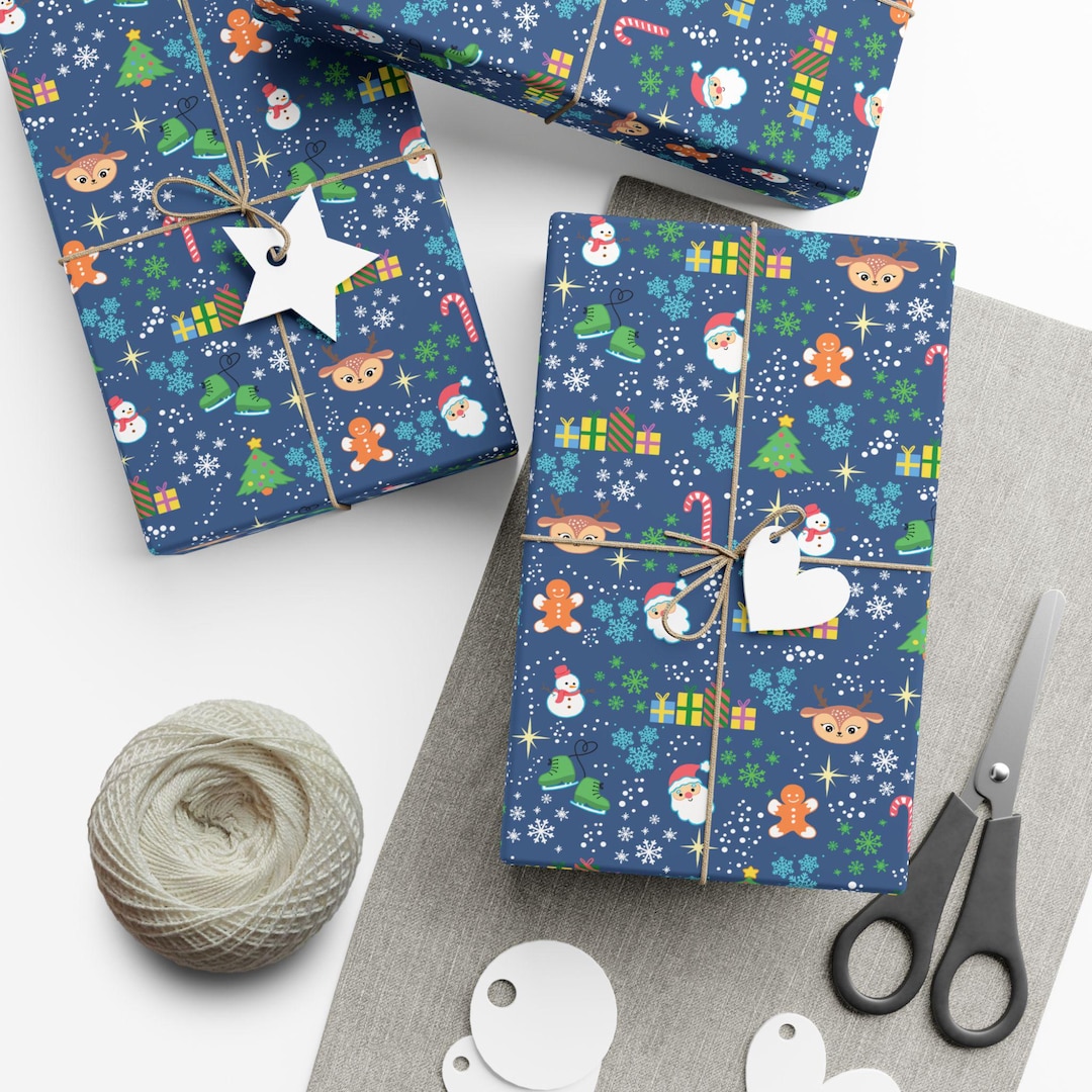 Festive Gift Wrap Paper | Wrapping Paper for Christmas & Winter - Etsy