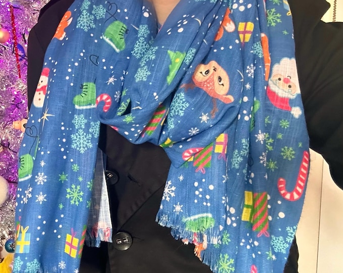 Festive Winter Scarf (Lightweight) | Perfect for the Holiday Season and Christmas