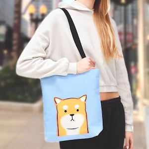 Shiba Inu Tote Bag | Light Blue