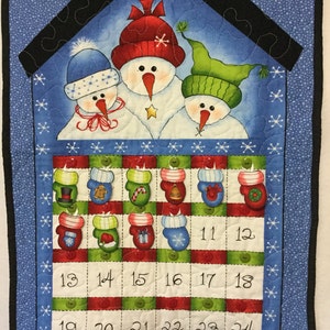 Quilted Snowman Advent Calendar: Handmade Christmas Wall Hanging