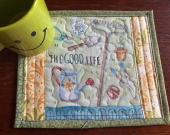 Garden Themed Quilted Mug Rug