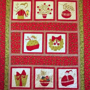 Christmas Elves Quilt, Quilted Christmas Blanket, Christmas Lap Quilt, Christmas Wall Hanging, Quilt with Minky Backing Red White Green image 5