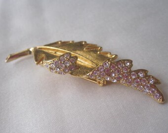 Large JJ Christmas Fancy Sleigh Brooch with Candy Cane Holly Crystal Rhinestones Gold Tone Signed Pin