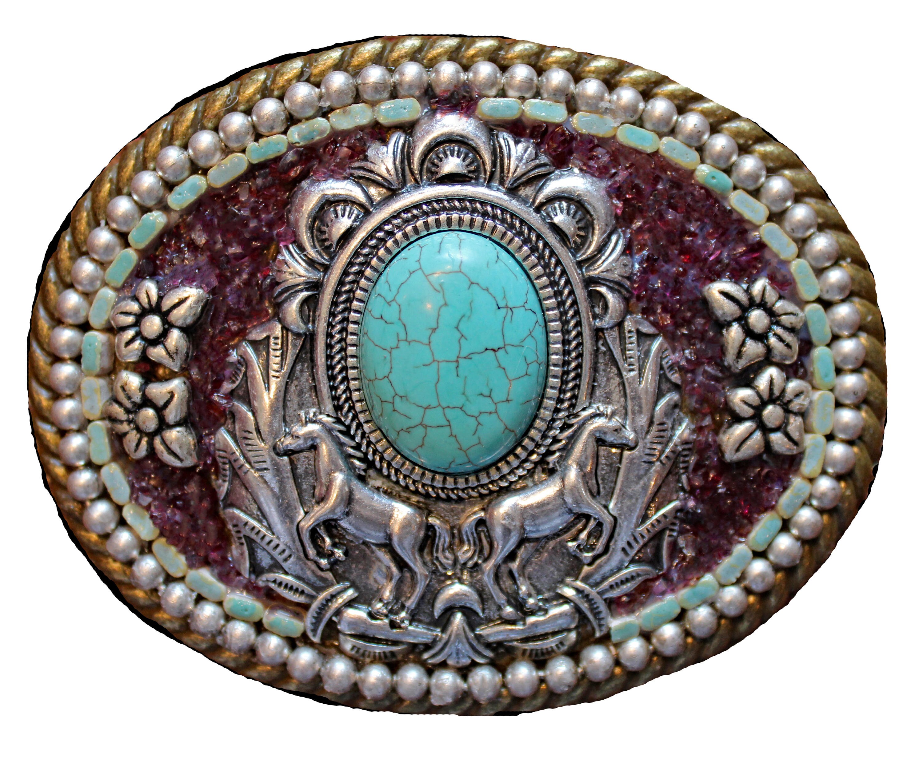 genuine turquoise belt buckle