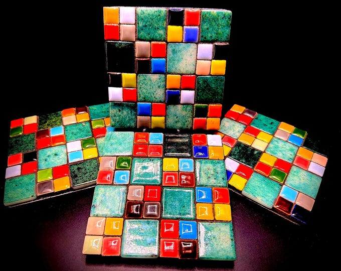 Colorful  Mosaic Ceramic Tile Coasters
