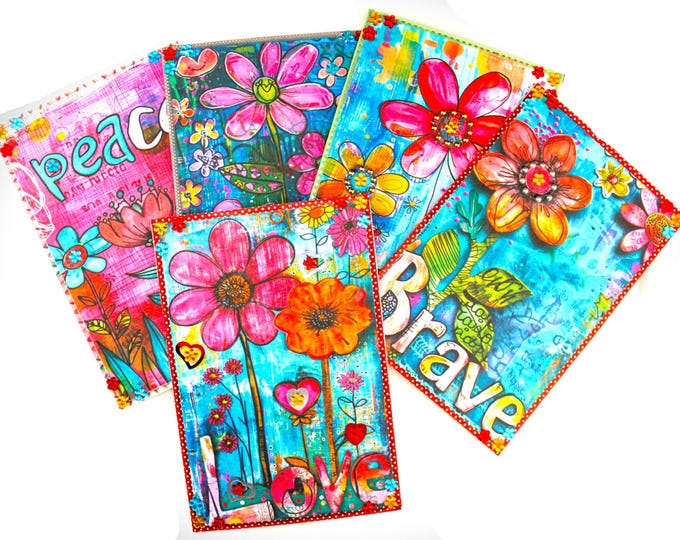 Inspirational Graffiti Style All Occasions Note Cards, Gift Cards Set of 5