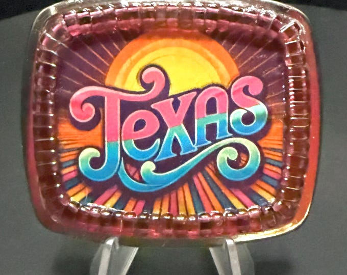 Texas Belt Buckle Retro Psychedelic