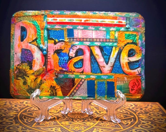 Boho Hippie Belt Buckle Mixed Media Buckle