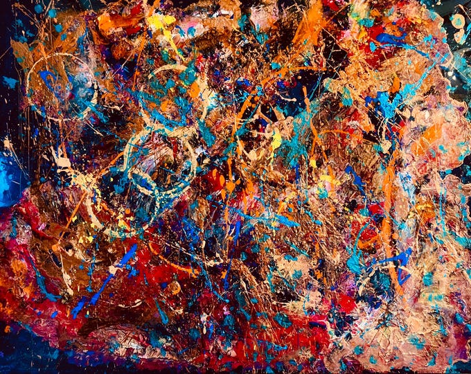 Jackson Pollok Style Abstract Art Painting Print