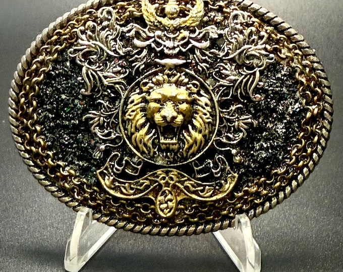 Dramatic Victorian Style Handmade Belt Buckle, Unisex Belt Buckle, Goth Belt Buckle