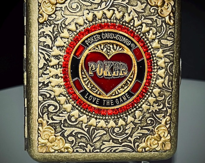 Vintage Style Poker Card Case for Cigs, Business Cards, Money