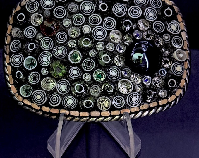 Millefiori Italian Glass Belt Buckle – 4.5x3.5 Inch Handmade Mosaic Retro Buckle FLASH SALE!