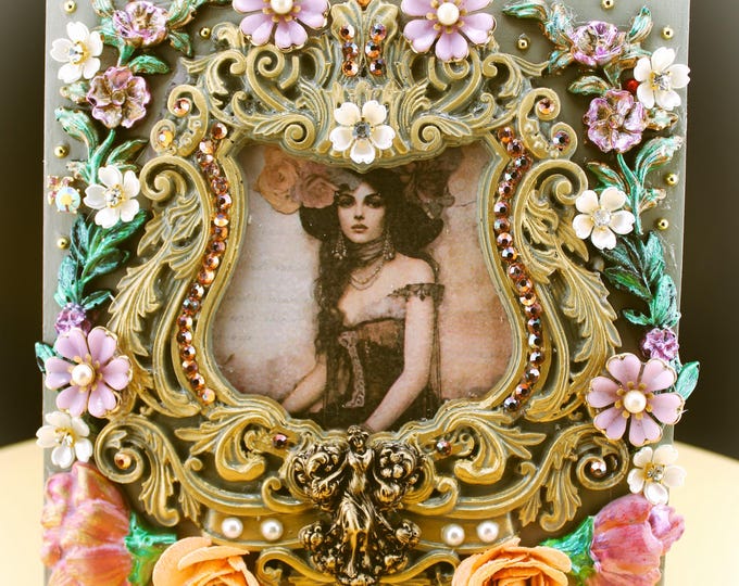 Vintage Style Victorian Shabby Chic Wall Hanging or Table Decor