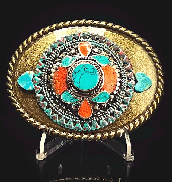 Western Southwestern Native American Style Turquoise and 